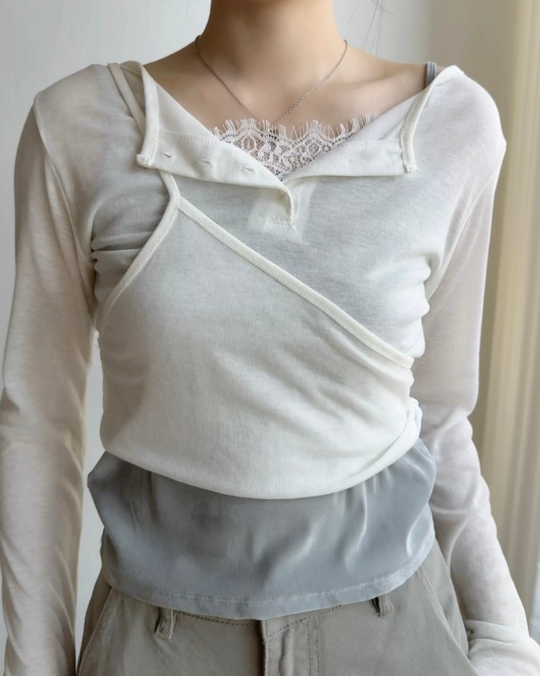 VT334 Velvet Lace Camisole - Camel | Ivory | Skyblue | Black