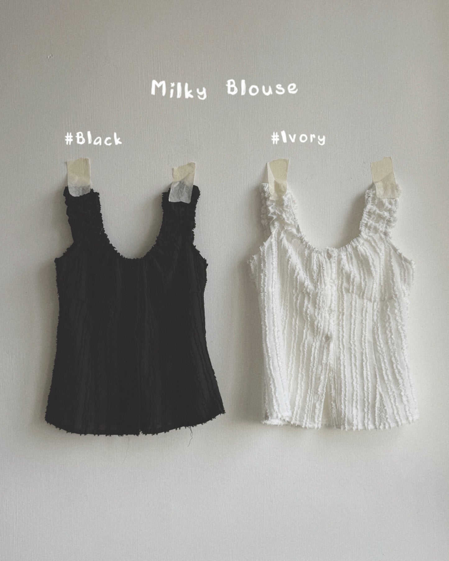 TP580 Milky Blouse - Ivory | Black