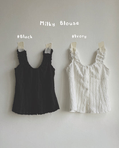 TP580 Milky Blouse - Ivory | Black