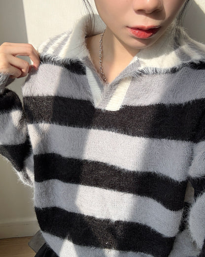 TP556 MoMo Striped Knit - Blue | Black