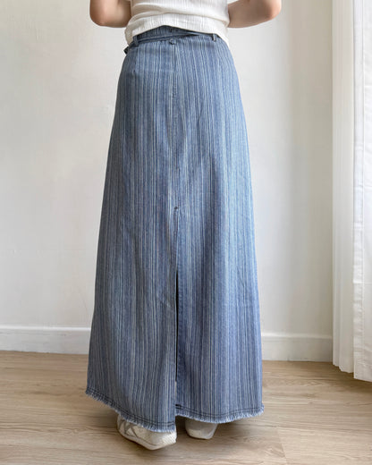 現貨 SK193 Long Denim Skirt - Blue | Black