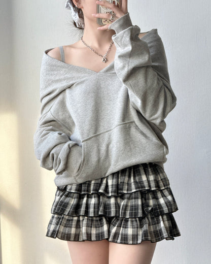 TP553 Shoulder Hoodie - Gray | Black