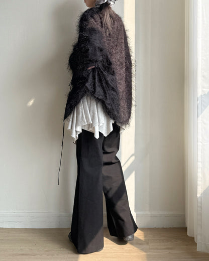 JK045 Hairy Jacket - Black | Gray