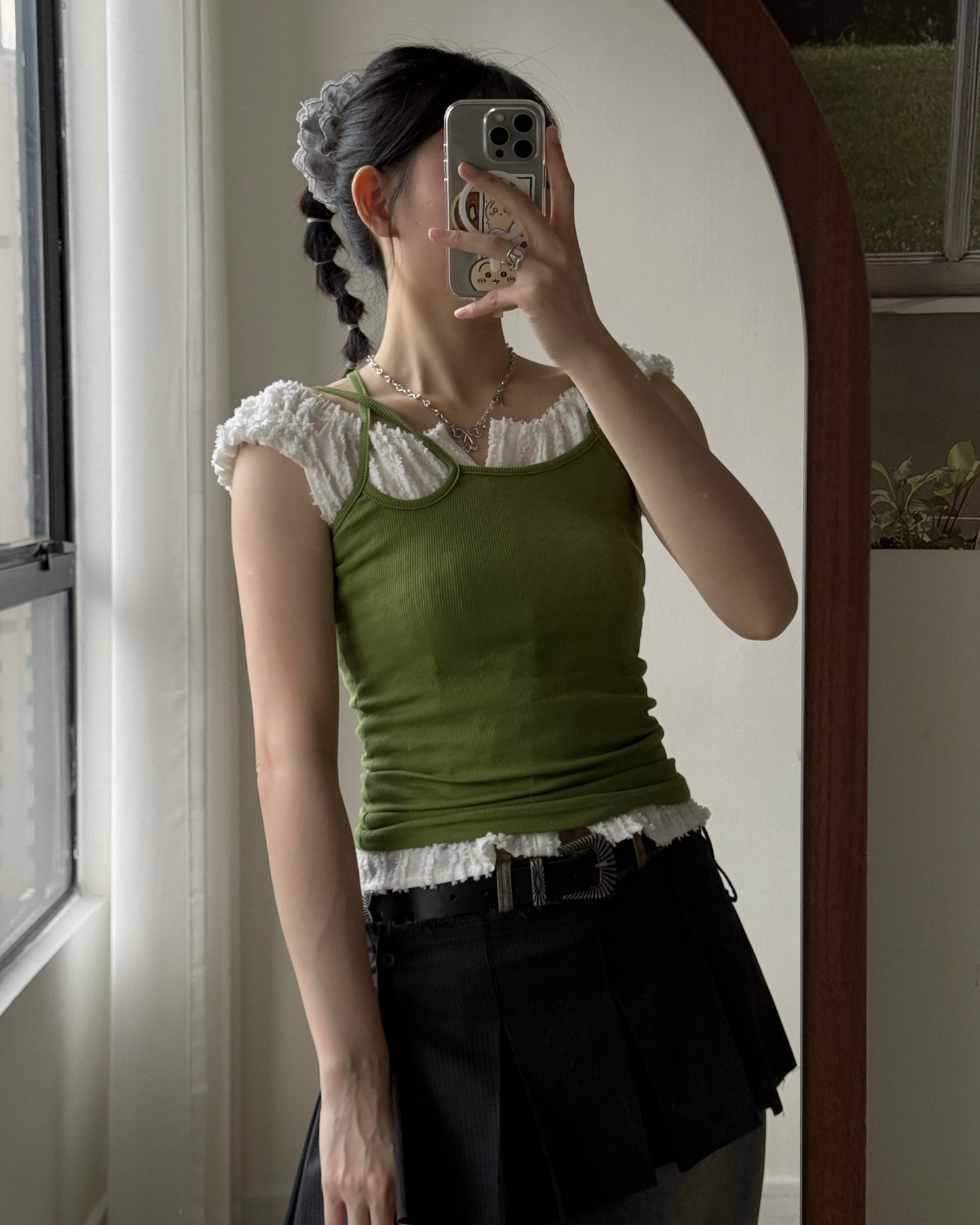 VT287 Ribbed Vest - Green | White | Black