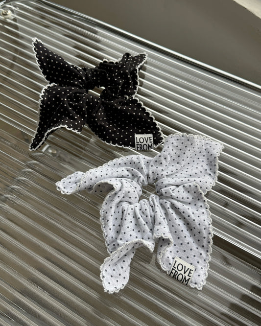 KA407 DotDot Scrunchie - Gray | Black