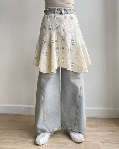 現貨 SK179 Twist Pattern 2Way Skirt - Ivory | Gray