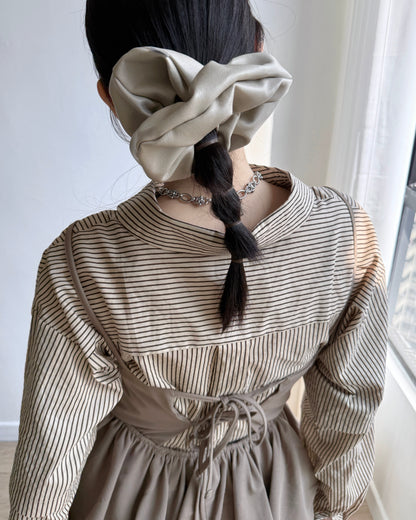 TP551 Layered Shirt - Beige | Navy