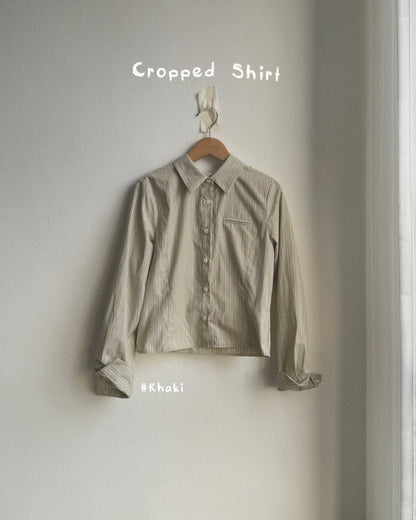 TP574 Cropped Shirt - Khaki | Blue | White