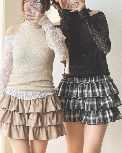 VT266 Ribbon Vest - Ivory | Black