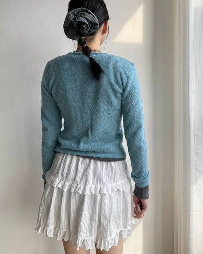 CD057 Alpaca Lily Cardigan - Purple | Turquoise | Gray