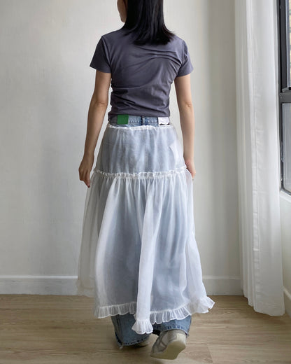 SK189 Sheer Skirt - Blue | Back | White