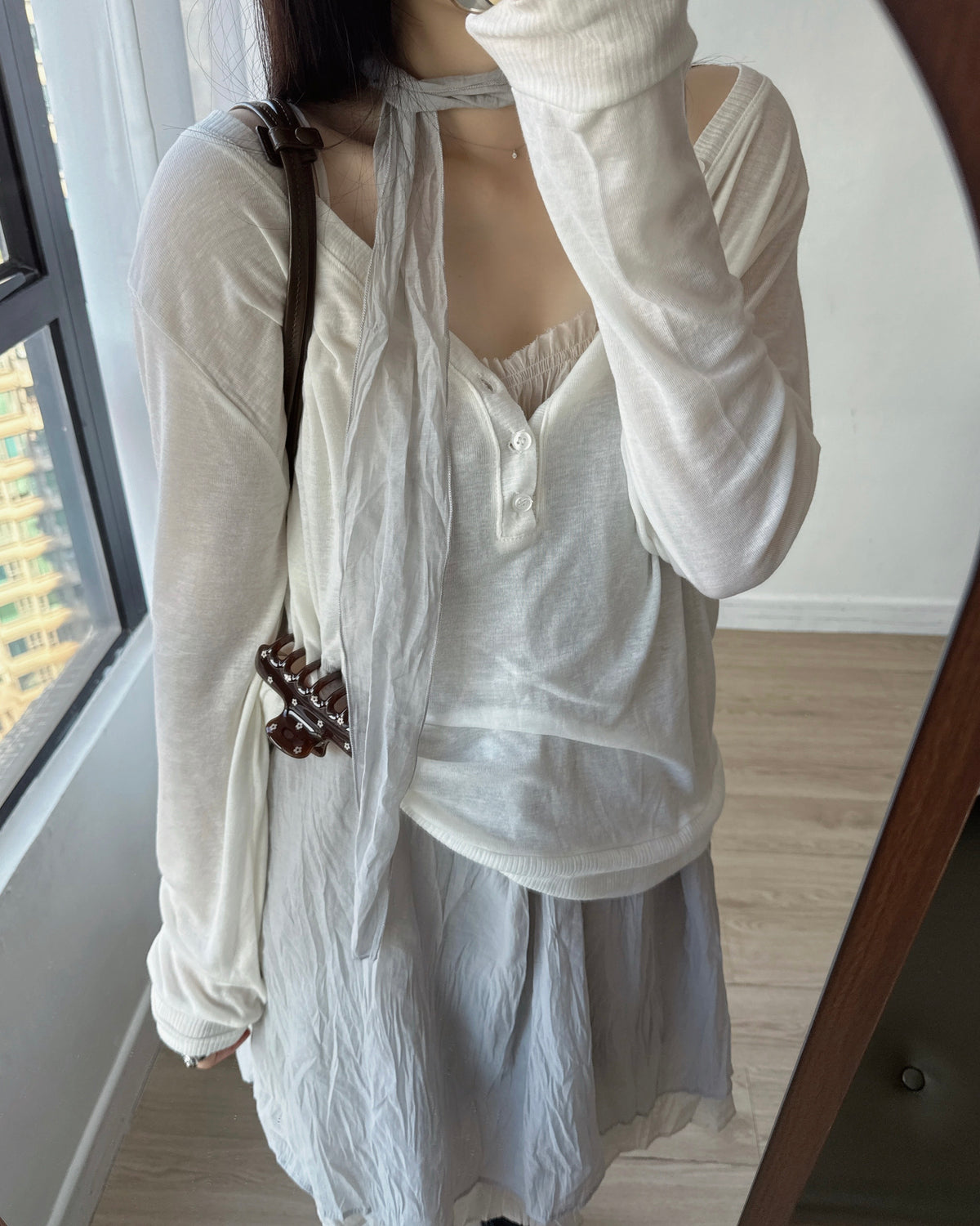 TP616 V-neck Button Sweatshirt - 6colour
