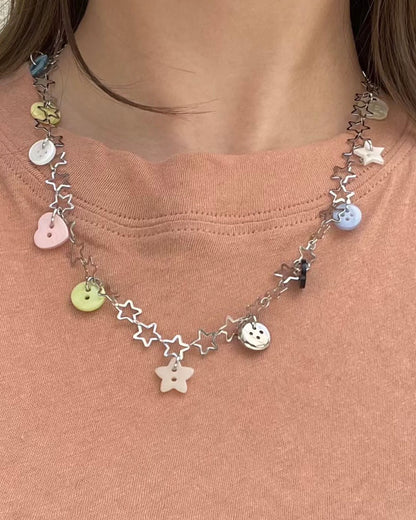 KA412 Button Necklace