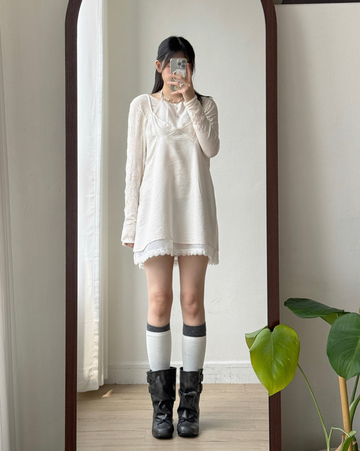 TP608 V-Neck Wrinkles Top - Ivory | Gray | Black