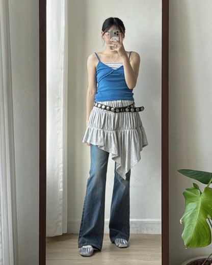 SK227 2Way Shirring Skirt&OPS - Lime | Green | White