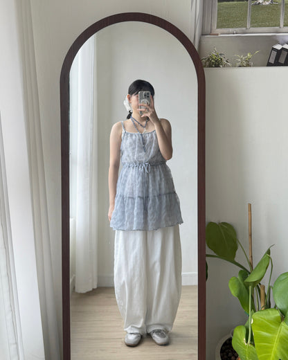 VT255 Check Sheer Vest - White | Black | Blue