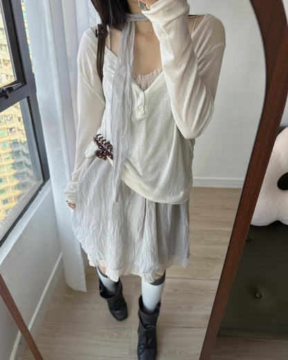 TP616 V-neck Button Sweatshirt - 6colour