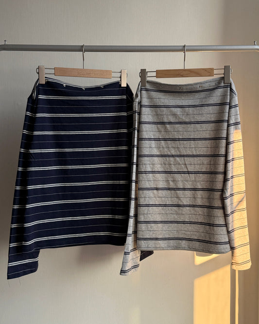 TP572 Striped Snap Top - Gray | Navy