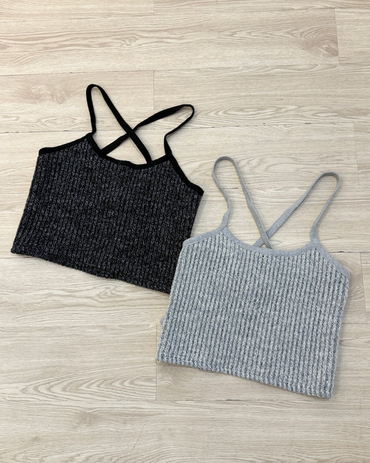 VT272 針織小背心 - Gray | Black