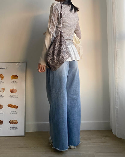 現貨 JN054 Wide Leg Jeans - Blue