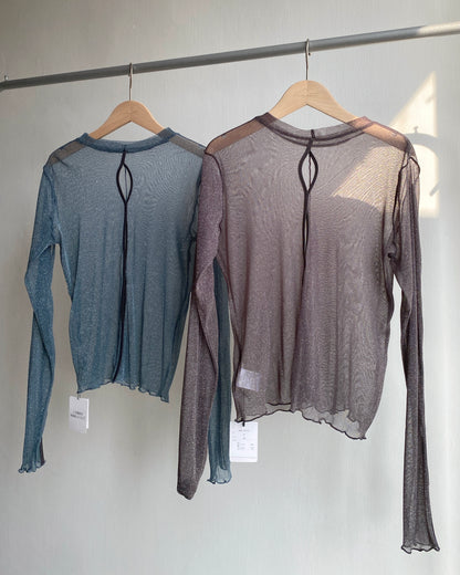 現貨 TP485 JP 2way Sheer Top - Blue | Charcoal