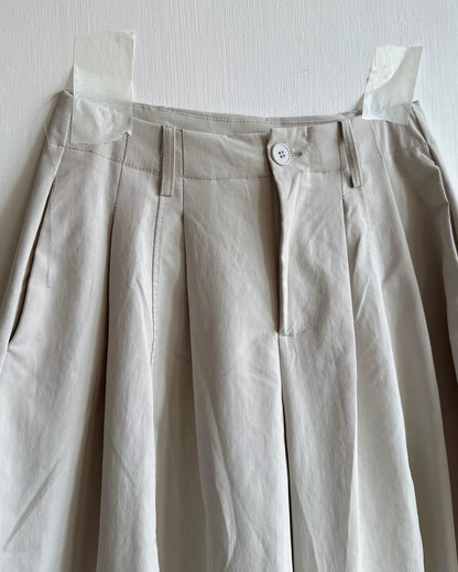 PT086 Balloon Wide Pants - Ivory | Black