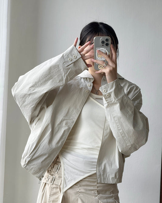 🍂早鳥限定優惠 JK039 Trench Blouson - Ivory | Black