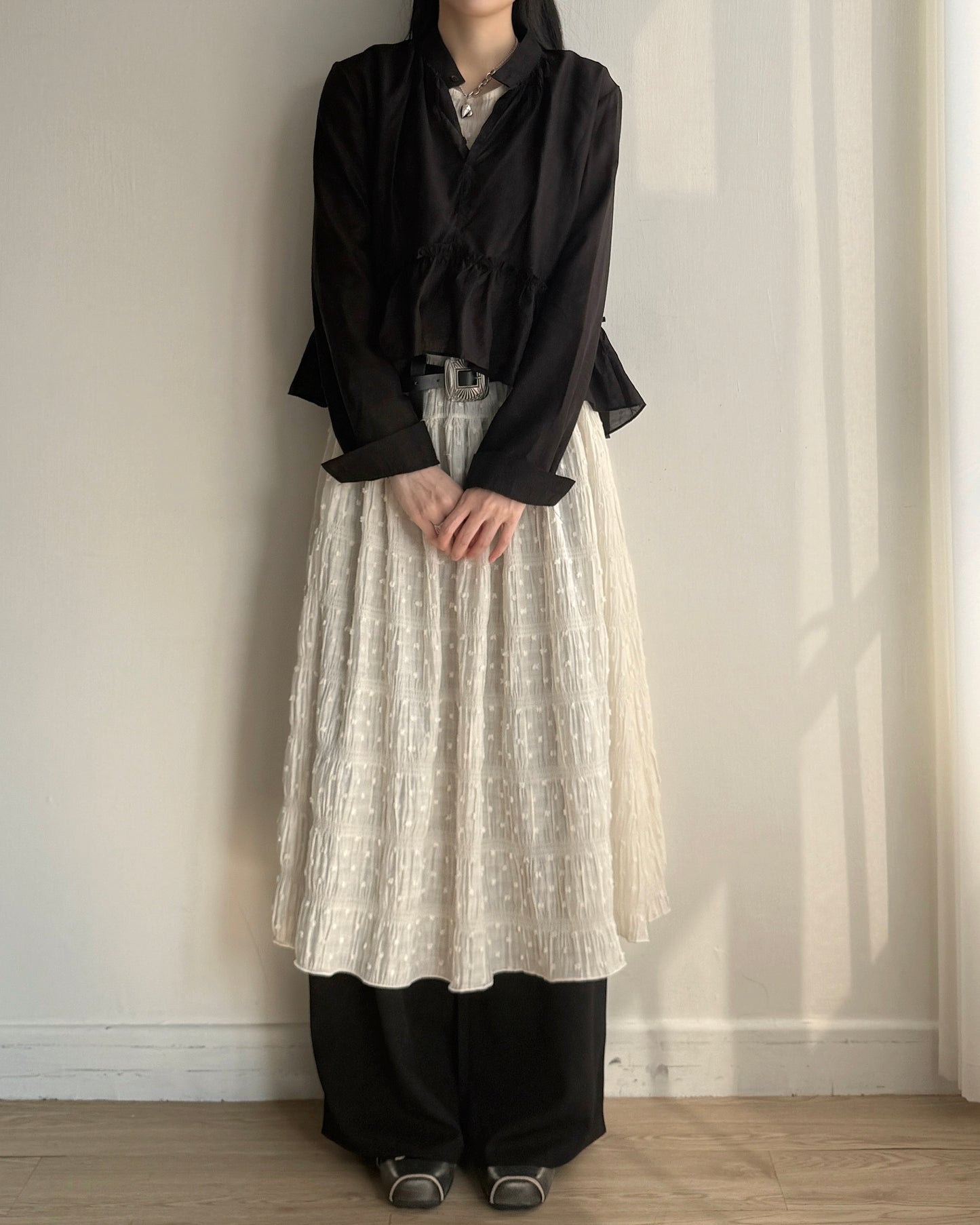 (🧨7-11/2限定優惠) DS287 DotDot Layer OPS - Ivory | Black