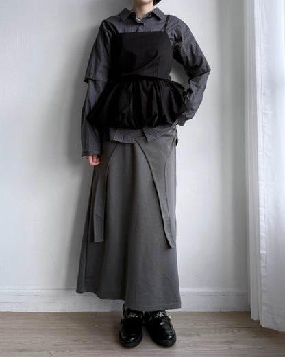 TP551 Layered Shirt - Beige | Navy