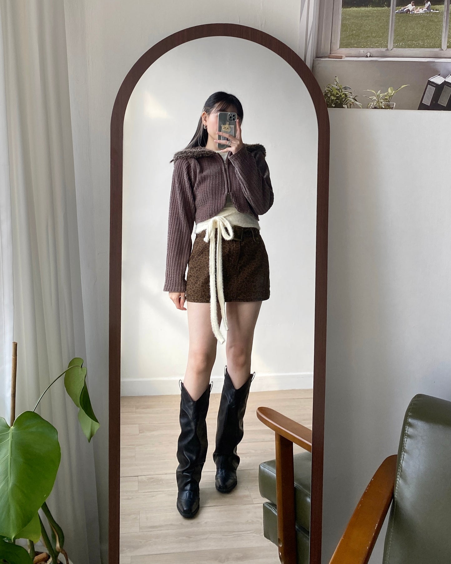 現貨 CD048 momo Cardigan - Khaki | Black