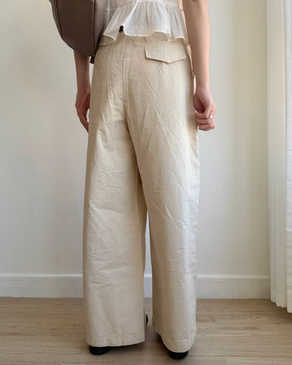 現貨 PT072 Wide Straight-Fit Cotton Pant - White | Beige | Black