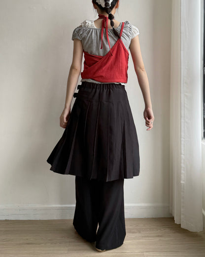 VT283 Half-zip Halter Top - Red | Skyblue | Charcoal
