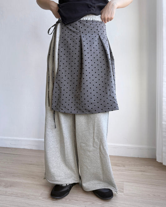 PT074 Polka Dot Warp Pants - Gray | Black