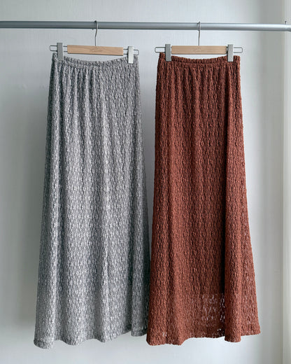 SK204 Lace Maxi Skirt - Brick | Gray