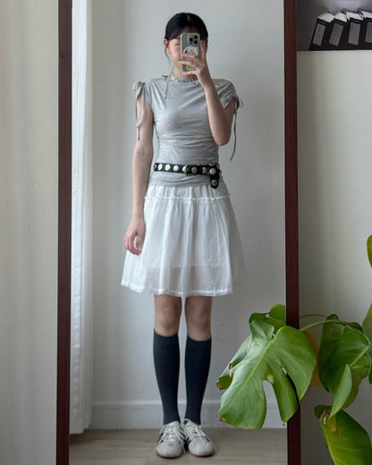 TP591 Eyelet Boat Neck Top - White | Gray | Black