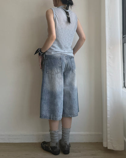 VT312 Ruched Knit Vest - Light Blue | Gray | Black