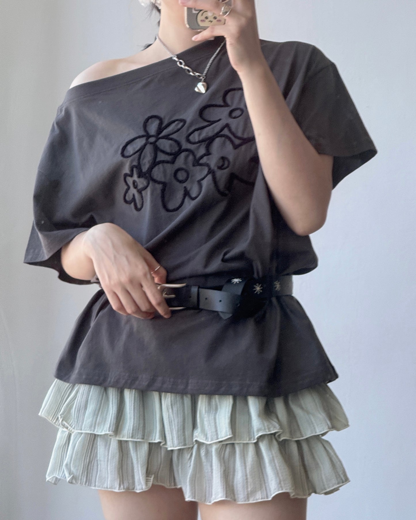 SK198 Mixed Skirt Pants - Mint | Navy