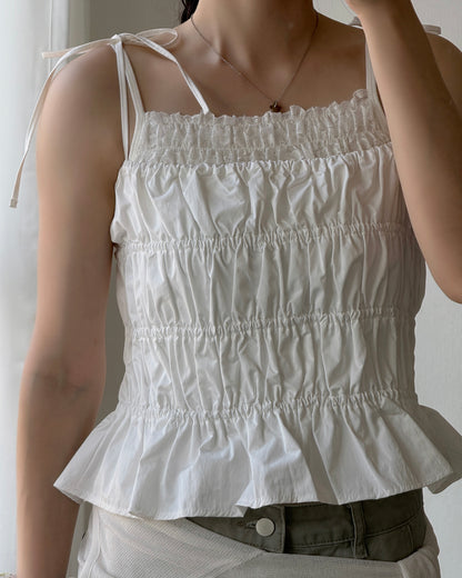 VT321 2way Shirred Layer Vest&Skirt - White | Black | Beige
