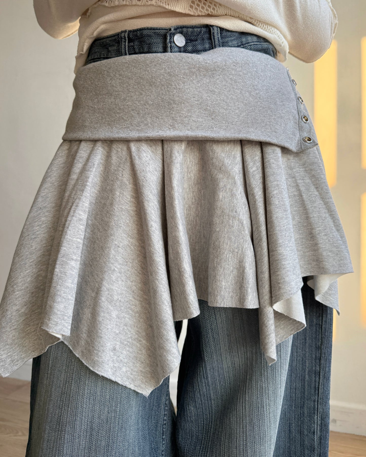 TP569 Folding 2way Skirt / Top - Gray | Black