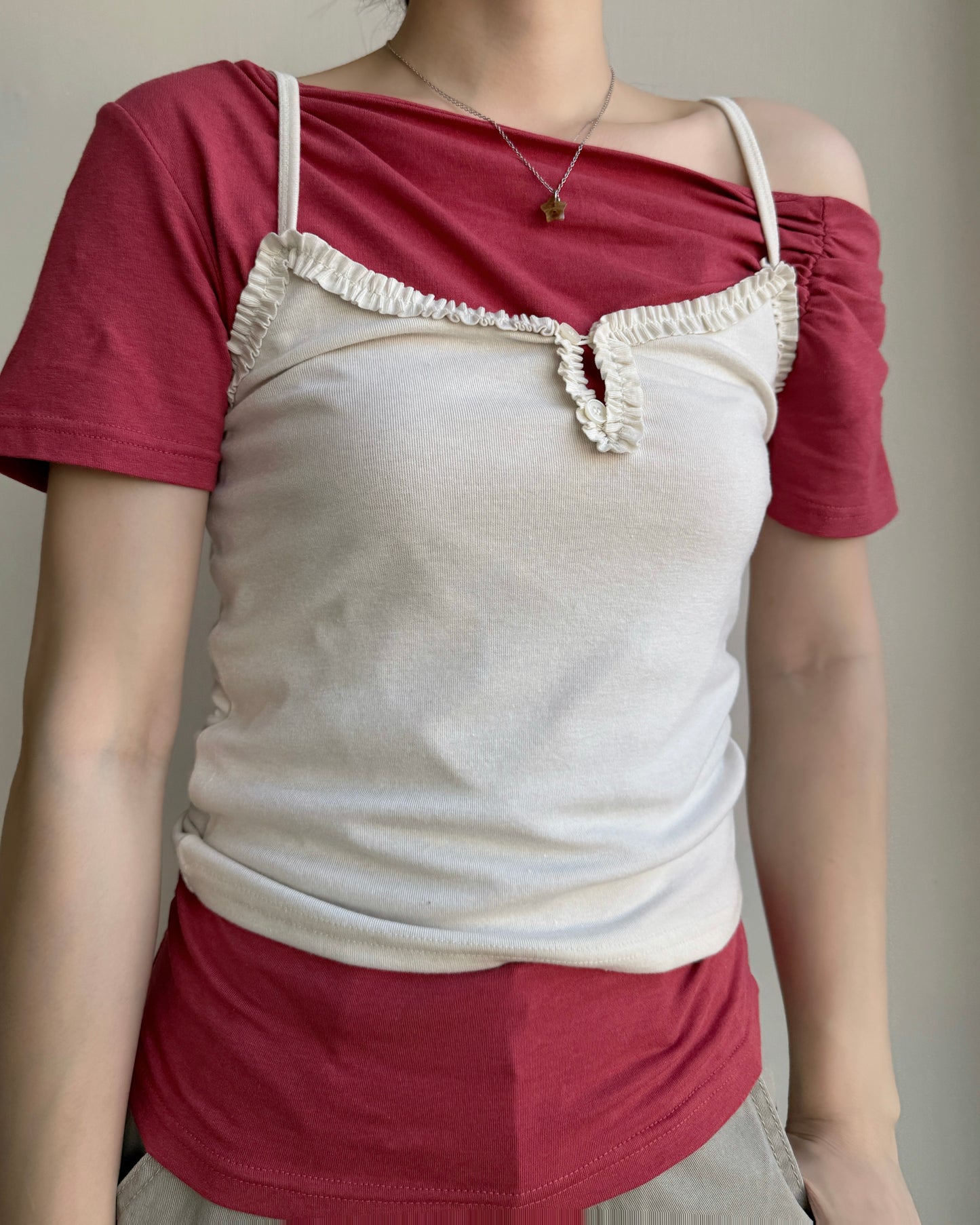 TP596 Wrinkles Top - White | Black | Brick