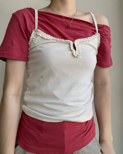 TP596 Wrinkles Top - White | Black | Brick