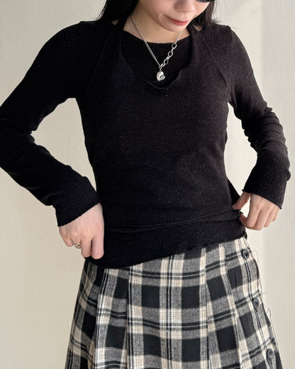 TP564 層次感百搭上衣 - White | Black