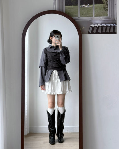 SK205 Tiered Skirt - White