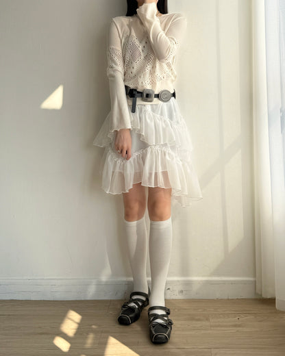 TP570 Patchwork Knit - Ivory | Black