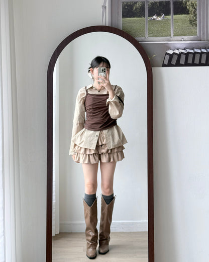 VT265 Asymmetric Vest - Brown | Dark Gray