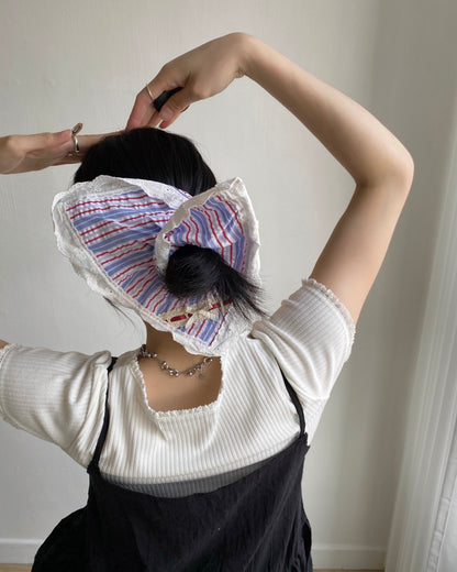 (🥨買2送1) KA336 Square Hair Accessories - Stripe