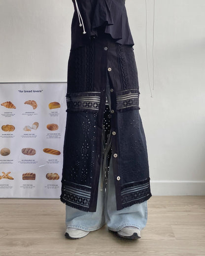 現貨 SK171 Button Lace Skirt - White | Black