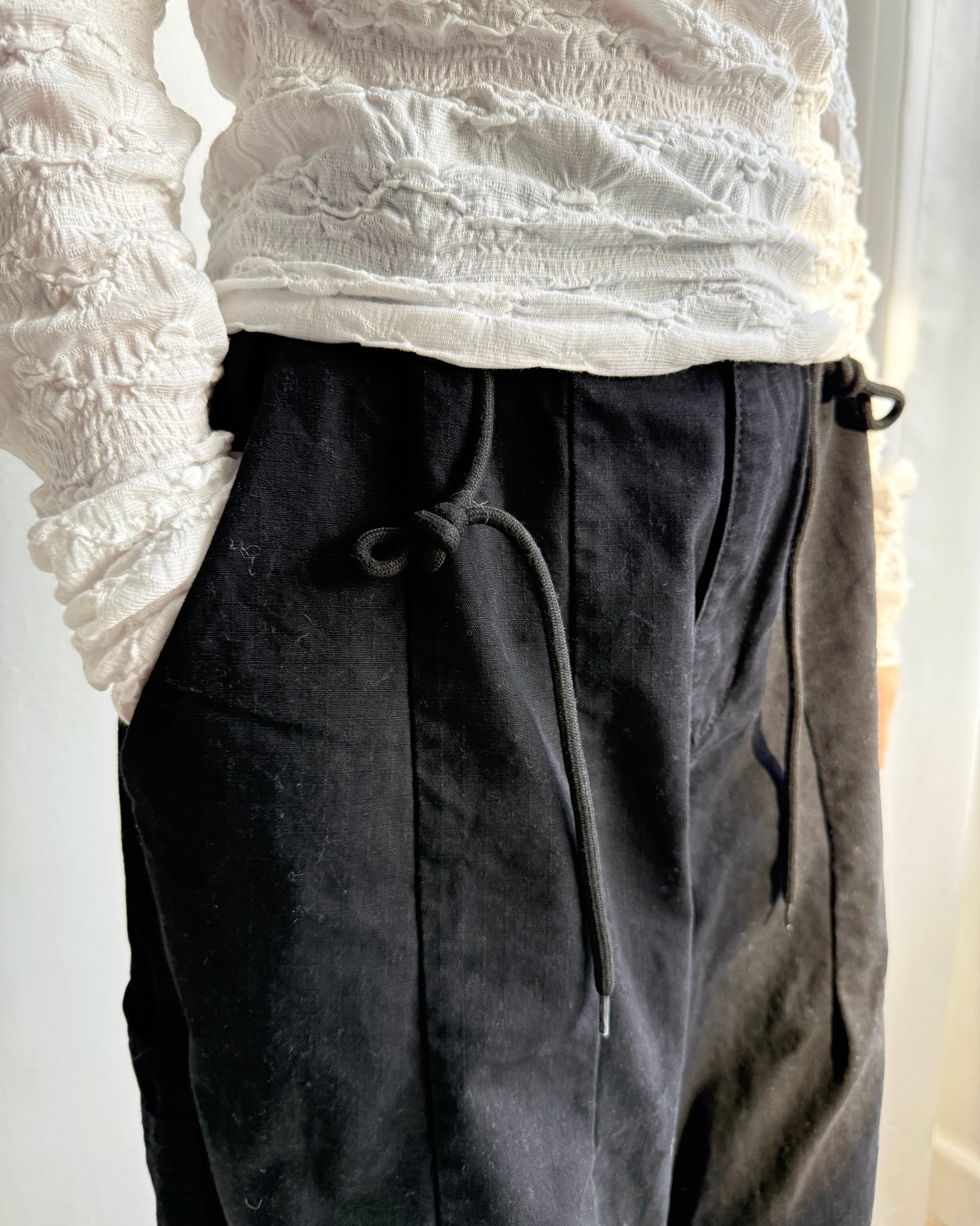 PT076 Ribbed Pants - Beige | Black