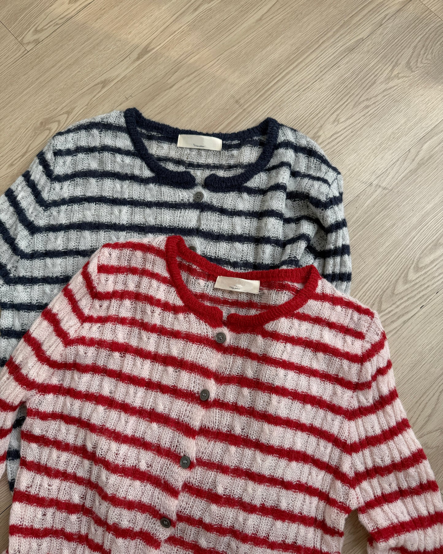 🧨Preoder限定優惠 CD058 Striped Cardigan - Red | Navy