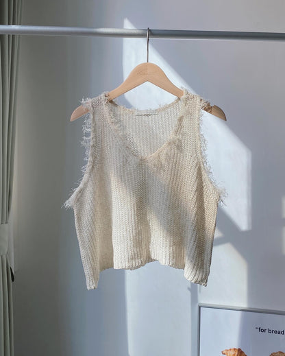 現貨 VT217 SOSO Vest - Ivory | Charcoal